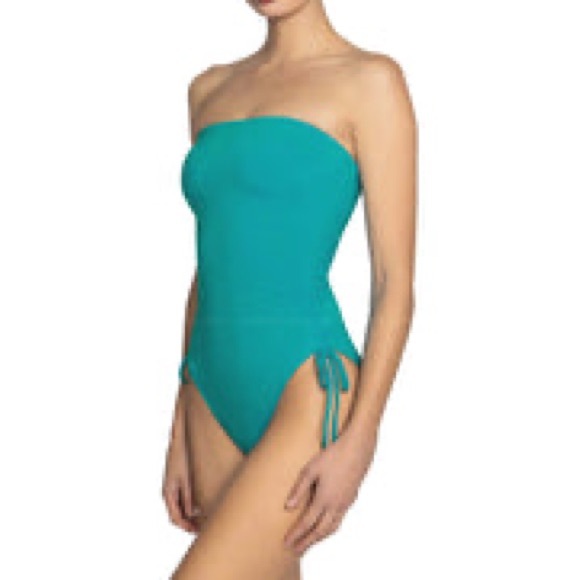 Robin Piccone Aubrey One Piece Bandeau Color Ocean, Sz 14, EUC - Picture 2 of 9